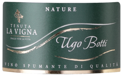 Etichetta Nature Ugo Botti, Metodo Classico, Vino Spumante di Qualità, Tenuta la Vigna